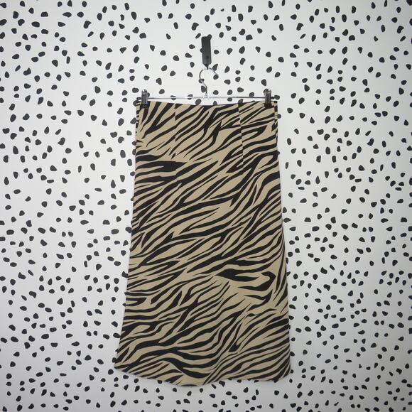 Sanctuary Tan Zebra Animal Print Midi A-Line Slip Skirt - Picture 4 of 7